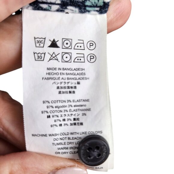 Michael Kors Mens Short Sleeve Floral Button-Up‎ Shirt Medium Cotton Elastane - Picture 4 of 7